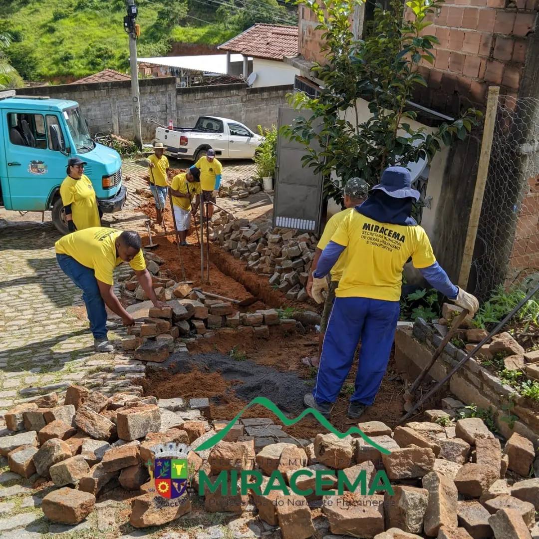 Melhorias no calçamento e iluminação em Miracema