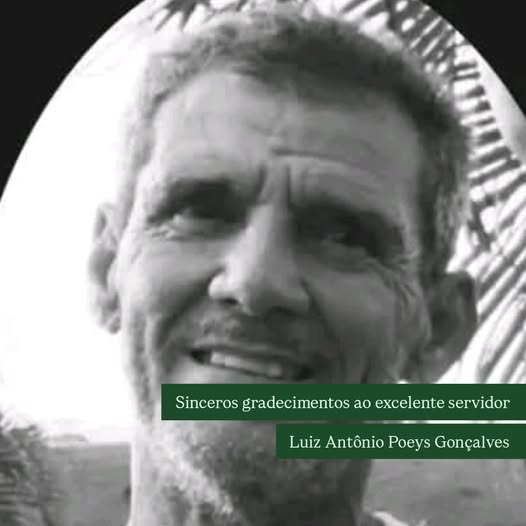 É com profundo pesar que a Prefeitura de Miracema lamenta o falecimento do senhor Luiz Antônio Poeys Gonçalves