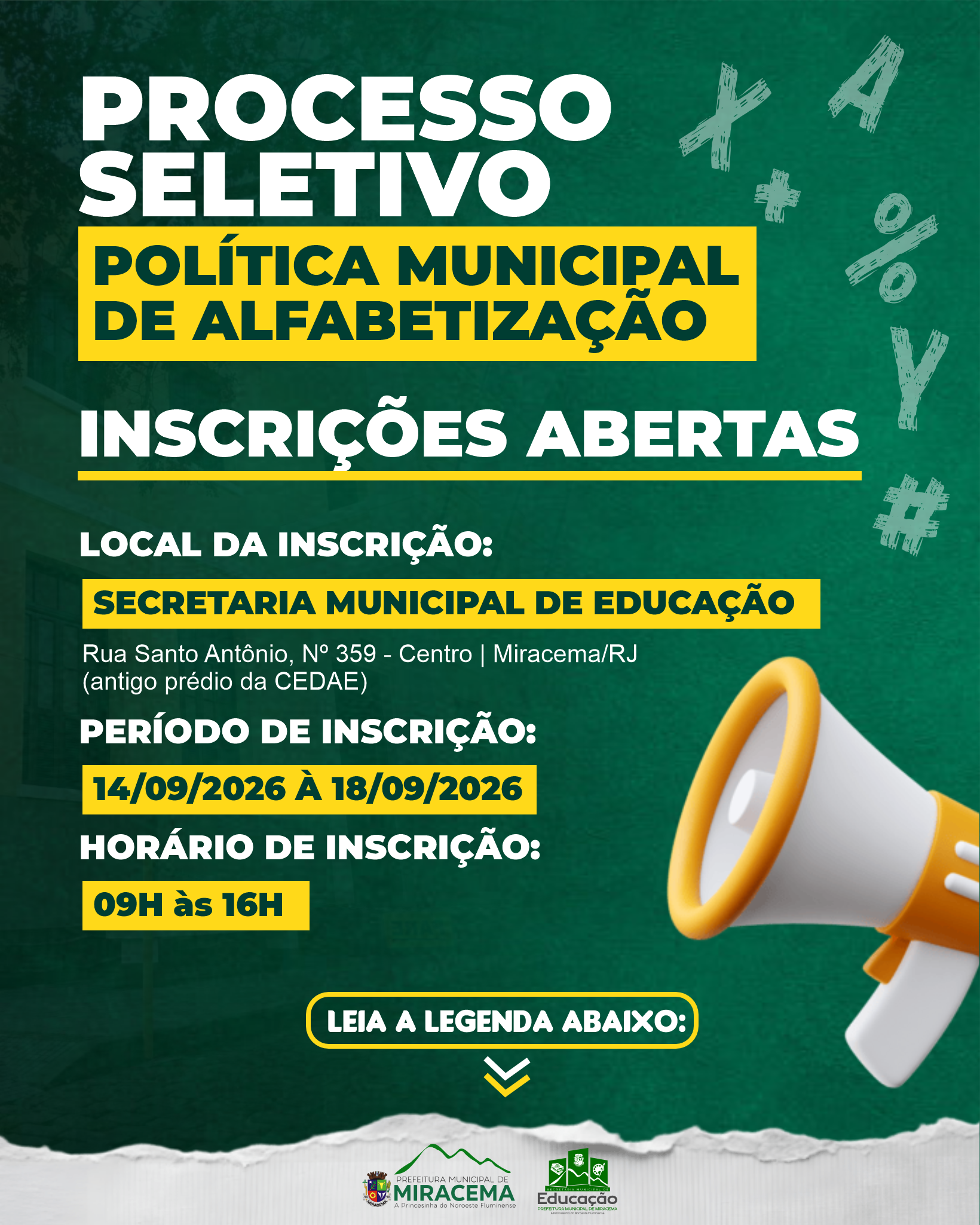 PROCESSO SELETIVO - POLÍTICA MUNICIPAL DE ALFABETIZAÇÃO