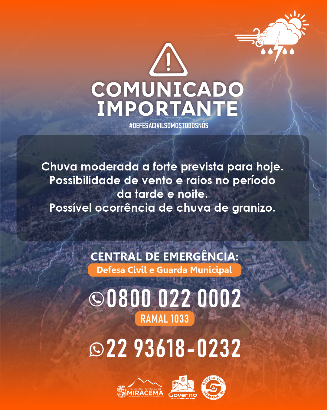 COMUNICADO IMPORTANTE | ALERTA DE CHUVAS